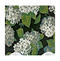 Rlf Home Hydrangea Ruffled Provance valance 3in Rod Pocket Navy, 50in x 17in 