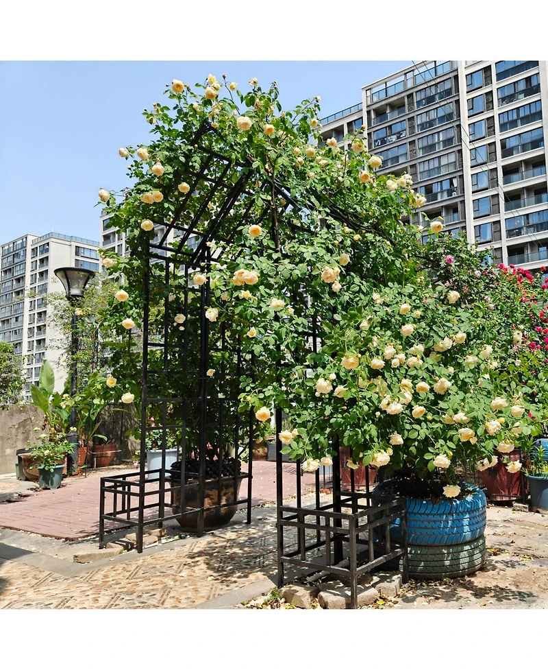 Streamdale Furniture Metal Garden Arch Adjustable Width Black