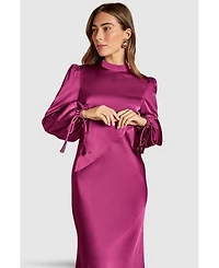Coast Women's Blouson Sleeve Satin Midi Dress