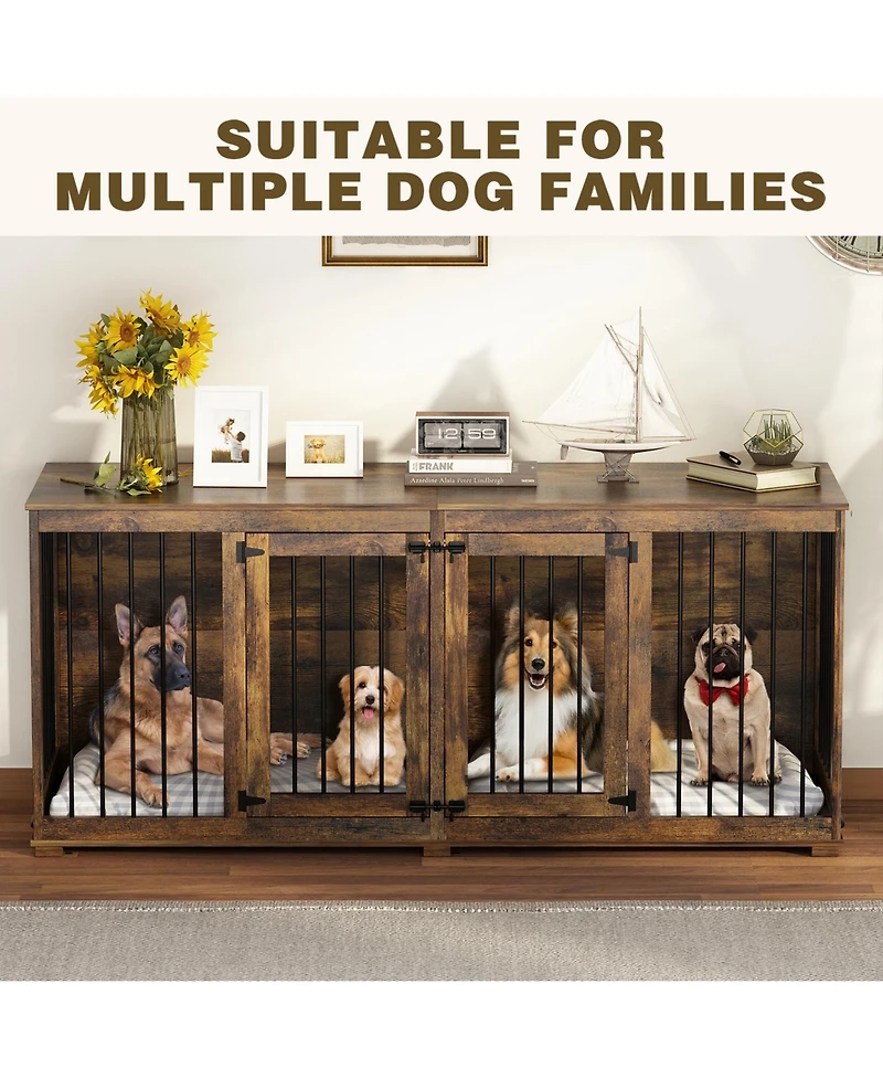 Homsee Dog Crate Furniture with Trays and Divider for Large Medium Dog