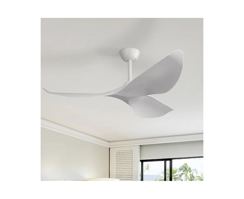 Sofucor 52-inch Light weight Modern White 3-Blade Ceiling Fans with Remote Control Function