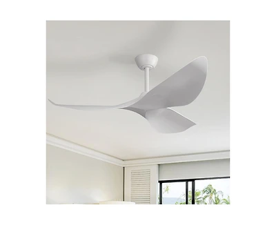 Sofucor 52-inch Light weight Modern White 3-Blade Ceiling Fans with Remote Control Function