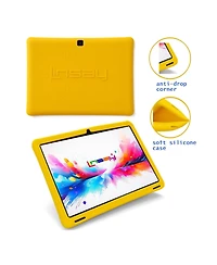 Linsay 10.1"Octa Core 256GB Storage Android 15 Tablet with Yellow Kids Defender Case and Backpack