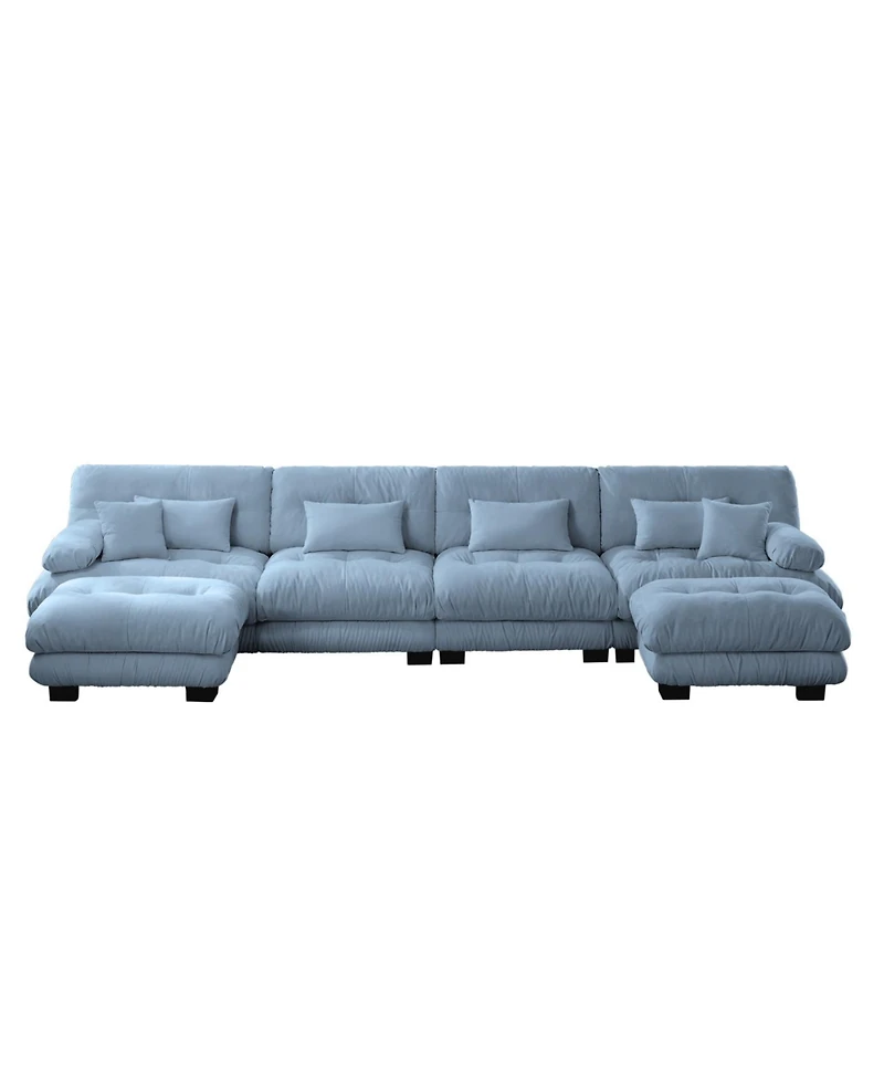 Streamdale Furniture Streamdale Free Combination Modular Sectional Sofa, U Shaped Couch, 4-Seater Cloud Couch