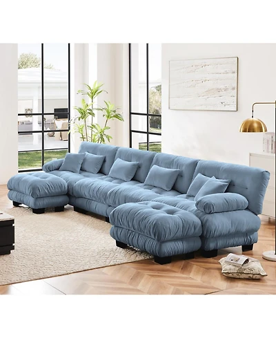 Streamdale Furniture Streamdale Free Combination Modular Sectional Sofa, U Shaped Couch, 4-Seater Cloud Couch