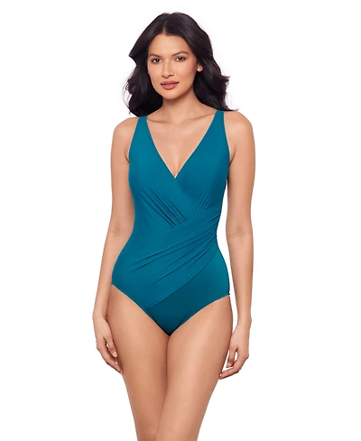Miraclesuit Dd Cup Must Haves Oceanus Draped Allover-Slimming One-Piece Swimsuit