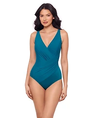 Miraclesuit Dd Cup Must Haves Oceanus Draped Allover-Slimming One-Piece Swimsuit