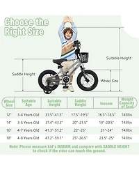 Sugift 14 Inch Kids Bike Adjustable with Transparent Chain Cover for 4-5 Years Old
