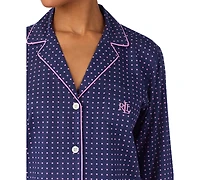 Lauren Ralph Petite Long-Sleeve Top and Pajama Pants, 2-Piece Set