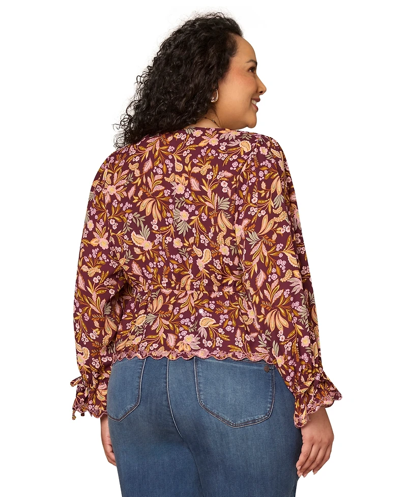 Democracy Plus Printed Long-Sleeve Top