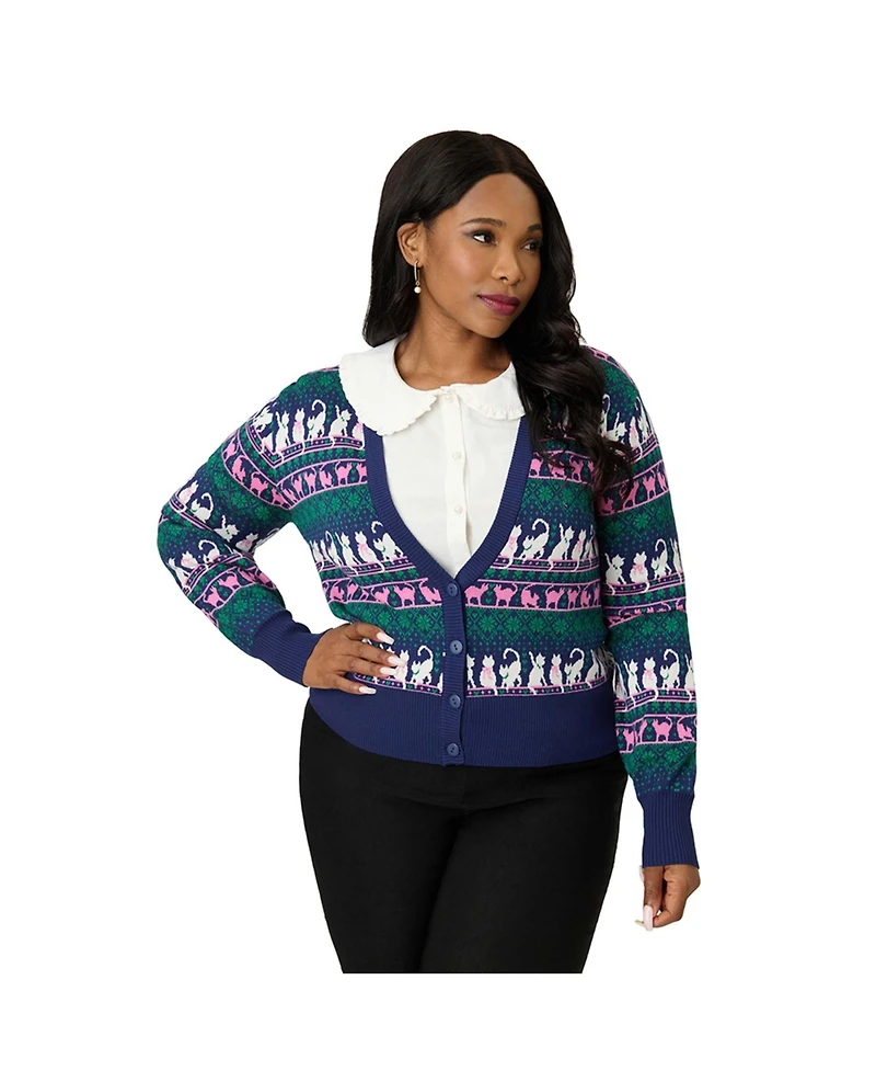 Unique Vintage Women's Cropped Knit Cardigan