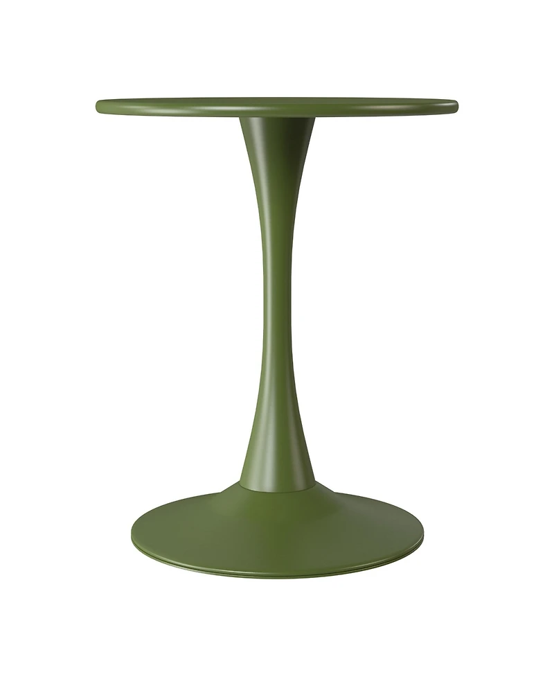 WestinTrends 3-Piece Round Metal Bistro Dining Table Set And Stackable Resin Patio Side Chairs