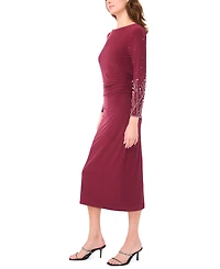 Msk Women's Long-Sleeve Crewneck Dress