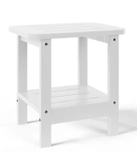 WestinTrends 2-Tier Outdoor Hdpe Modern Adirondack Square Patio Side Table