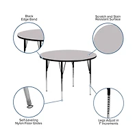 Emma+Oliver 48" Round Laminate Adjustable Activity Table