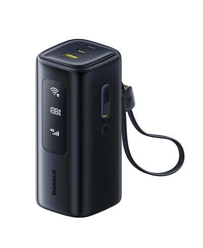 Baseus GX11 Global Traveler's 2-in-1 Mobile Hotspot & 20000mAh Power Bank, Seamless 4G Lte, 67W Fast Charging