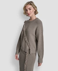 Dkny Women's Long-Sleeve Fringe Sweater