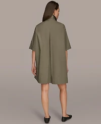 Donna Karan Weekend Women's Elbow-Sleeve Hidden Placket Dress
