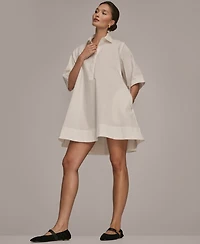 Donna Karan Weekend Women's Elbow-Sleeve Hidden Placket Dress