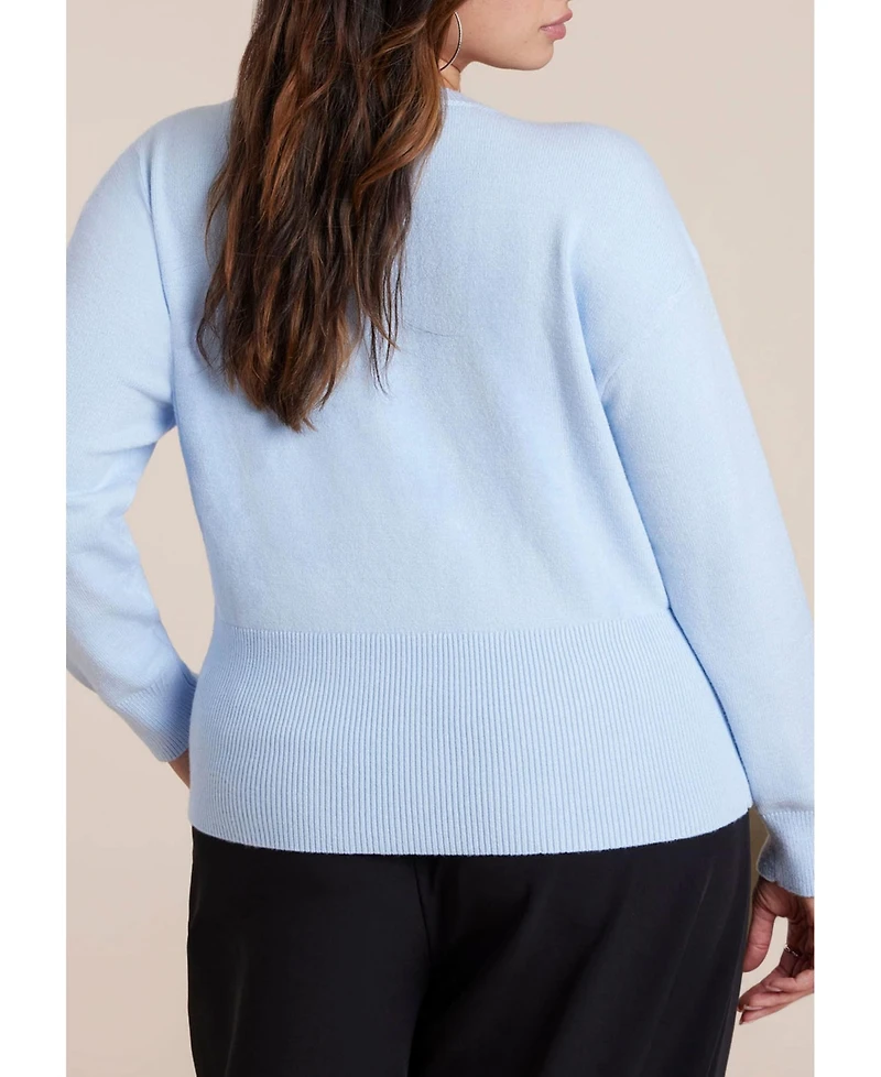 Eloquii Women's Zipper Hem Sweater