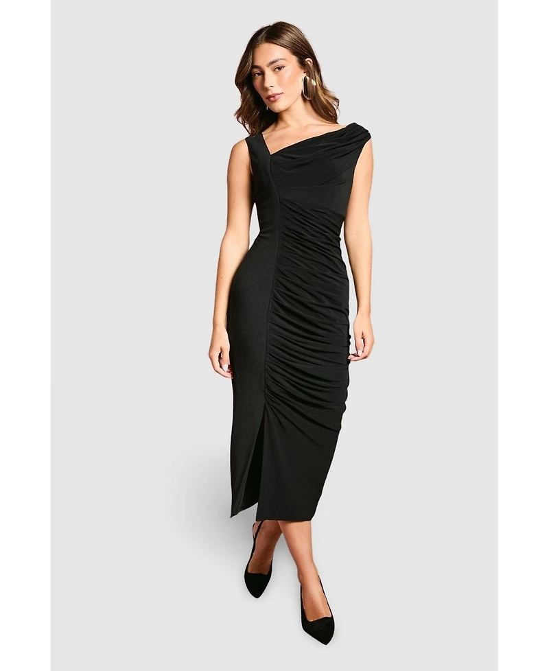 Coast Women's Strappy Mix Fabric Pencil Midi Dress