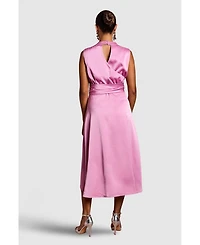 Coast Women's Satin Midi Dress With Twist Waist