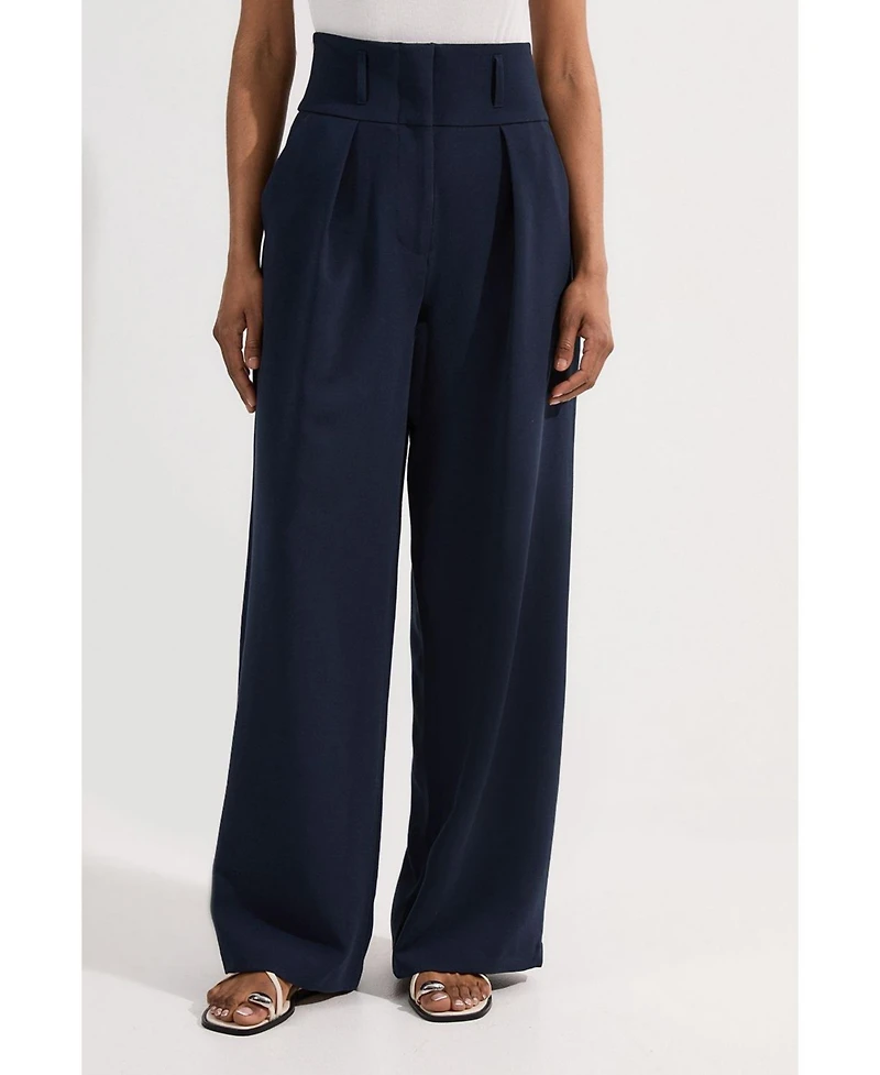 Karen Millen Women's High Waist Wide Leg Pants