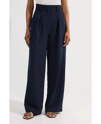Karen Millen Women's High Waist Wide Leg Pants