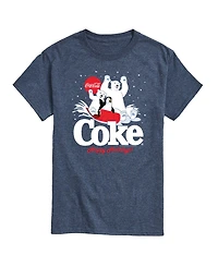 Airwaves Men's Coca-Cola Happy Holidays Sledding Short-Sleeve Graphic T-Shirt