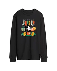 Airwaves Men's Disney Mickey Stockings Long-Sleeve Graphic T-Shirt