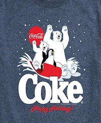Airwaves Men's Coca-Cola Happy Holidays Sledding Short-Sleeve Graphic T-Shirt