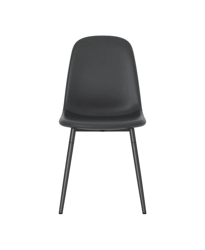 Streamdale Modern Minimalist Black Dining Chair Set - 6 Chairs, Mid-Century Style Upholstered Side Chairs.