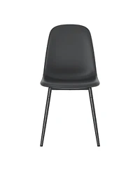 Streamdale Modern Minimalist Black Dining Chair Set - 6 Chairs, Mid-Century Style Upholstered Side Chairs.