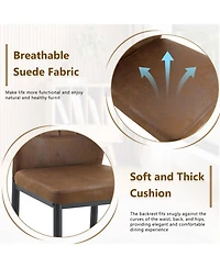 Streamdale Set of 6 Brown/Black Dining Chairs with Shell Pattern, 37" High.