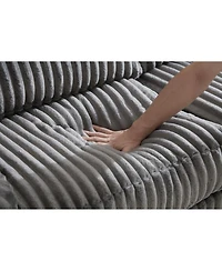 Streamdale Furniture Corduroy Loveseat Sofa with Pillow Top Arms & 2 Accent Pillows