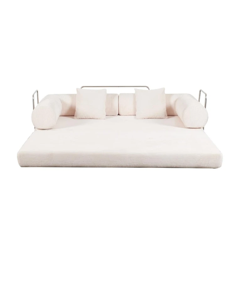 Streamdale Furniture Streamdale Cream color sofa for living room, apartment, bedroom, and compact room