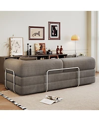 Streamdale Furniture Streamdale Corduroy Compression Sofa Bed with Pillow Back Support, Grey