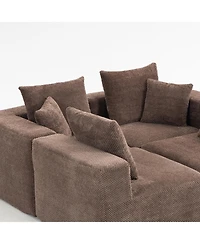 Streamdale Furniture Modular Sectional Sofa, Full-Foam, Textured Brown Upholstery,