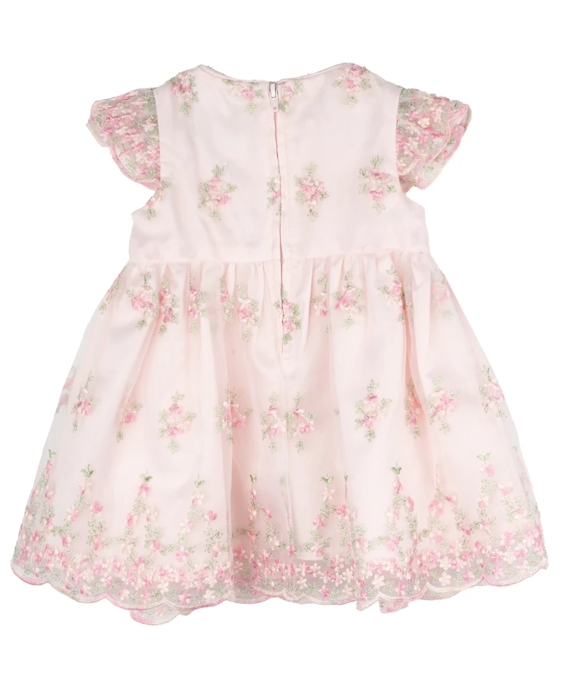 Rare Editions Baby Girls' Floral Embroidered Dress and Bloomer, 2-Piece Set
