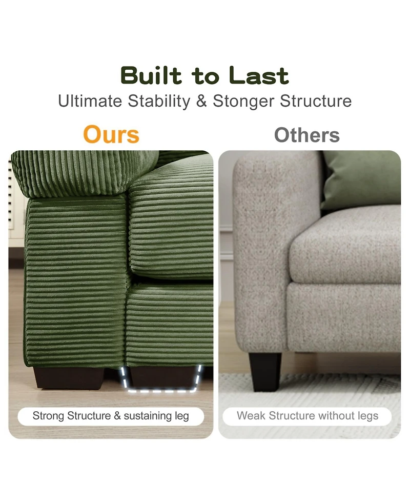 Streamdale Furniture Streamdale Oversized Cloud Modular Sectional Couch, Convertible, Deep Seat, Green