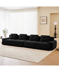Streamdale Furniture Modern Modular Corduroy Sectional Sofa, 4-Seater Couch,