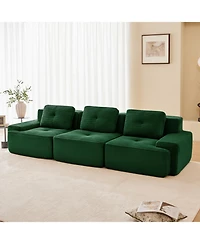 Streamdale Furniture Streamdale Modern Modular Sectional Sofa, Corduroy Fabric, Oversized 3-Seater Couch, Green