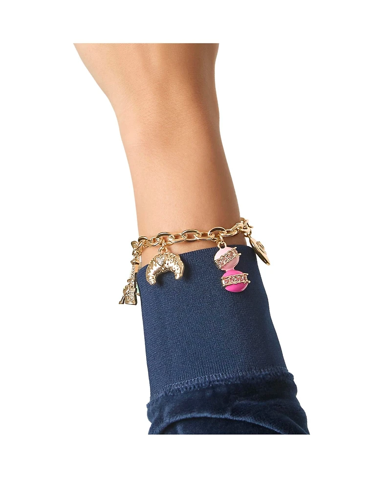 Juicy Couture Paris Travel Charm Bracelet - Macaron, Croissant