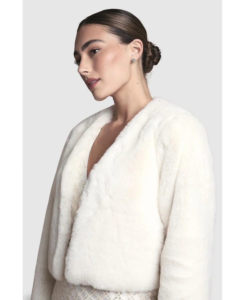 Coast Women's Edge To Edge Faux Fur Coat