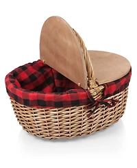 Picnic Time Country Basket with Gourmet Gift Pack, 14-Piece