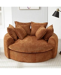 Streamdale Furniture Full-Compressed Round Chaise Sofa
