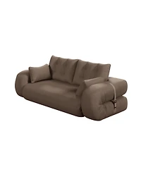 Streamdale Furniture Human Dog Bed, Lazy Sofa Couch, 78.7" Foldable Sofa Bed, 3-in-1 Teddy Fabric Foam Sleeper Sofa Bed, Brown