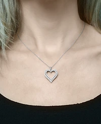 Macy's Heart Diamond Pendant Necklace (1 ct. t.w.) in 14K White Gold