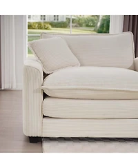 Streamdale Furniture Streamdale Warm and Cozy Sofa Set with Soft Cushions and Pillows, Light Beige Corduroy