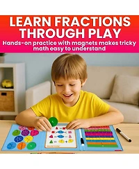Quokka Magnetic Fractions Learning Set for Kids Ages 6-12 – Hands-On Math Games for Homeschooling, Classrooms & Travel